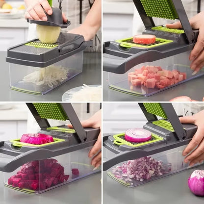 Peellex™ 16-in-1 Multifunctional Vegetable Chopper & Slicer – Onion Dicer, Grater & Food Prep System