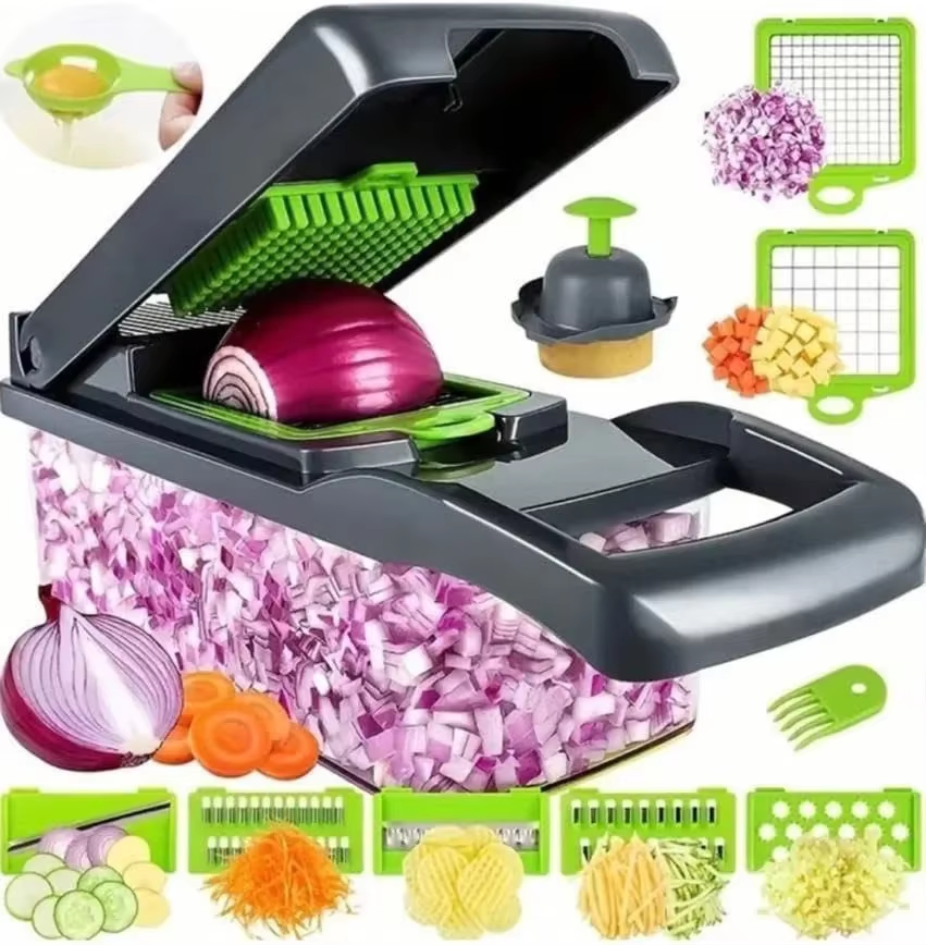 Peellex™ 16-in-1 Multifunctional Vegetable Chopper & Slicer – Onion Dicer, Grater & Food Prep System
